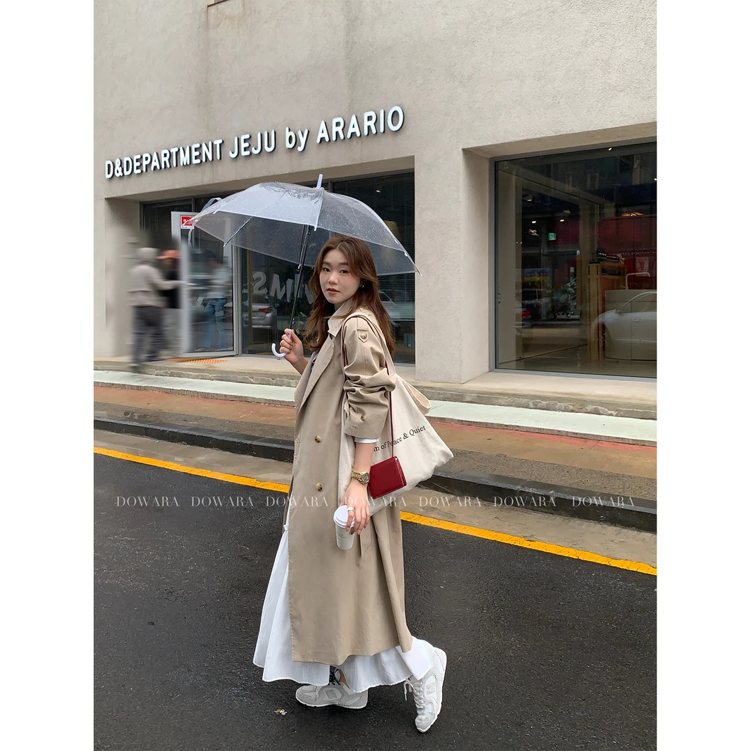 大婉酱微胖定制 风衣外套女2024新款秋季气质高级感长款大衣5254D