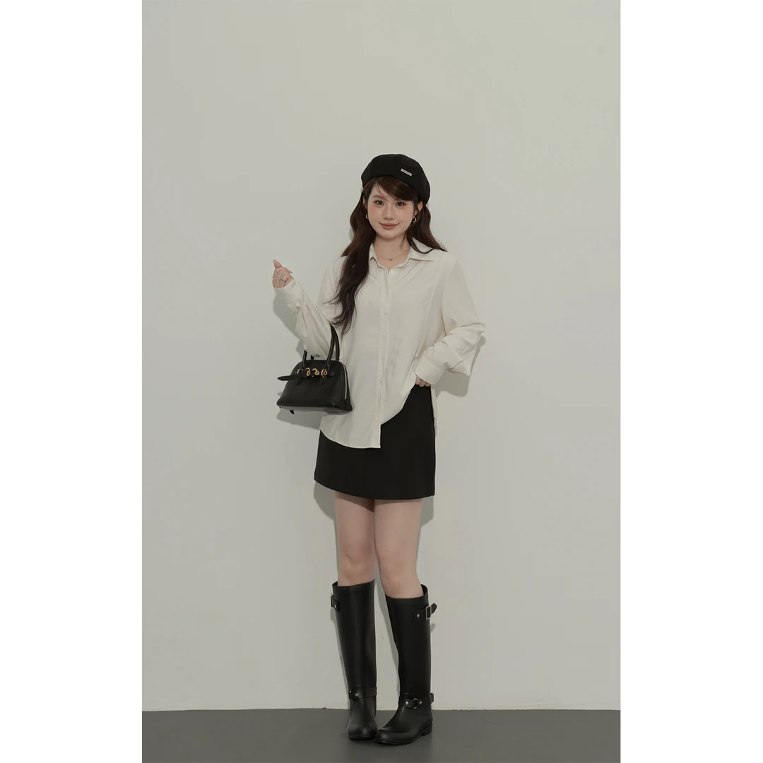 大婉酱微胖定制 法式尤莱特秋季新款衬衫收腰设计感别致上衣5408D