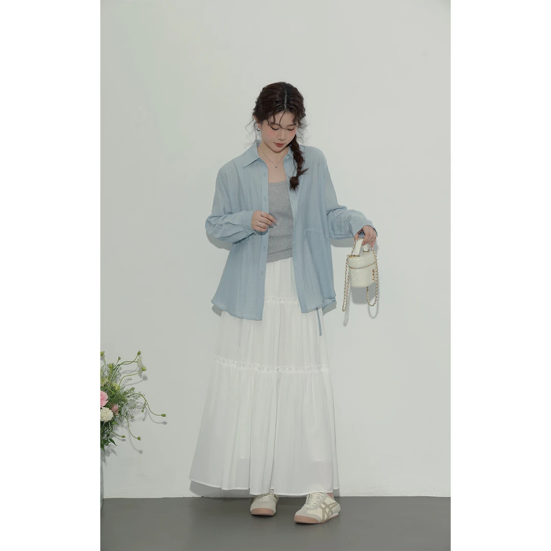 大婉酱微胖定制韩系薄款衬衫新款夏季女装法式优雅气质上衣 4867D