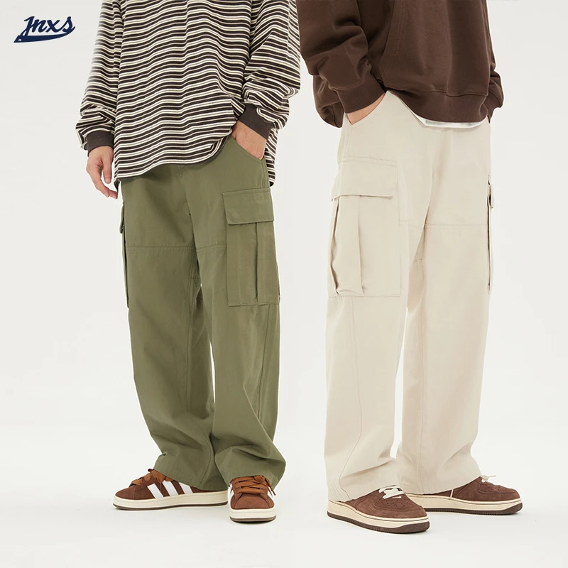 江南先生日系口袋工装裤宽松直筒阔腿百搭休闲裤高街复古JNXS1286