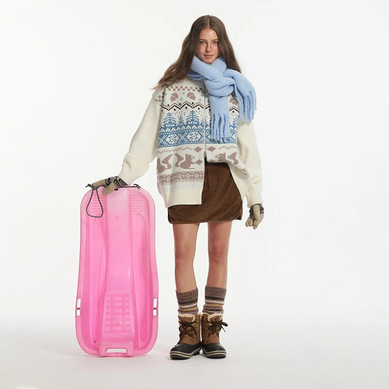 江南先生提花毛衣开衫男女秋季潮牌宽松休闲针织衫外套JN44J10