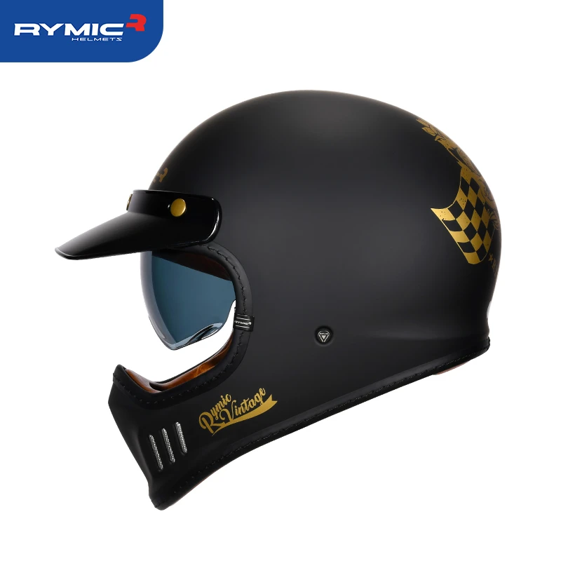 RYMIC睿觅980HEA联名醒狮头盔覆式漫步者复古盔摩托车哈雷机车