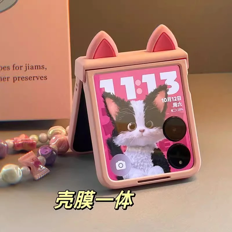 适用小米mixflip2折叠屏Magicvflip2手机壳膜一体可爱猫耳保护套