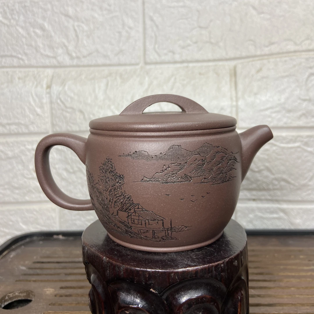 宜兴紫砂壶 汉瓦紫泥 容量260cc