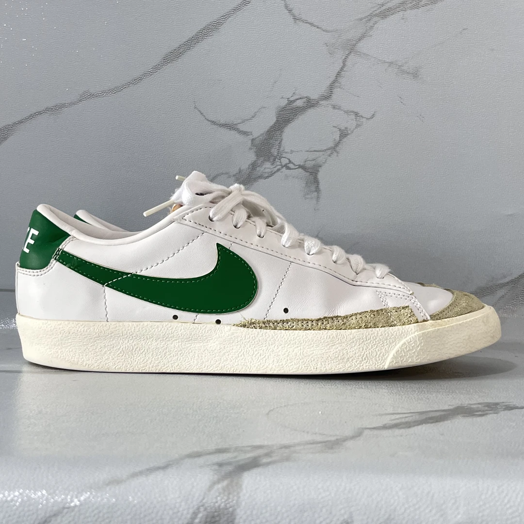 42.5码Nike Blazer 板鞋 低帮/白色/松绿 二手/90新