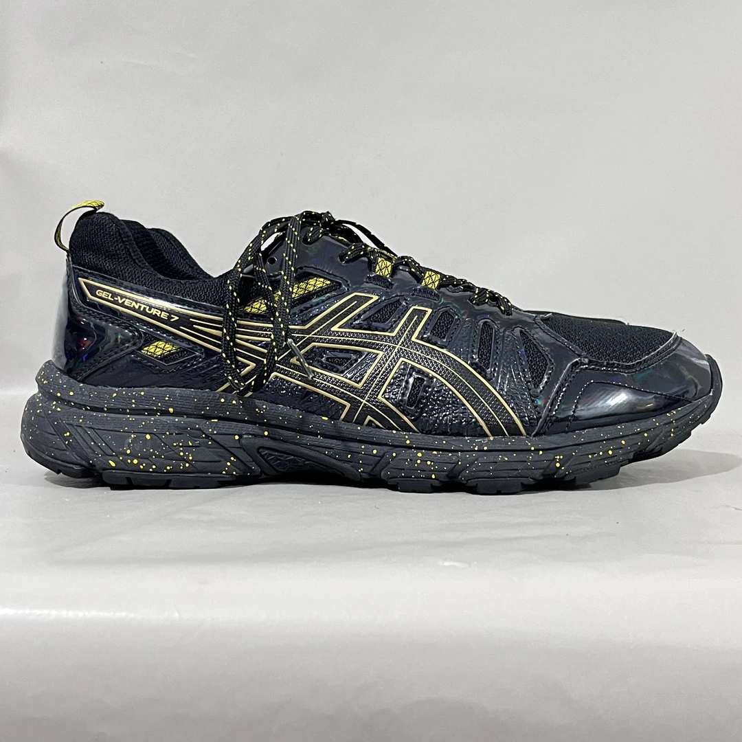 44.5码Asics/亚瑟士 Gel-Venture 7 跑鞋 黑金 二手/90新