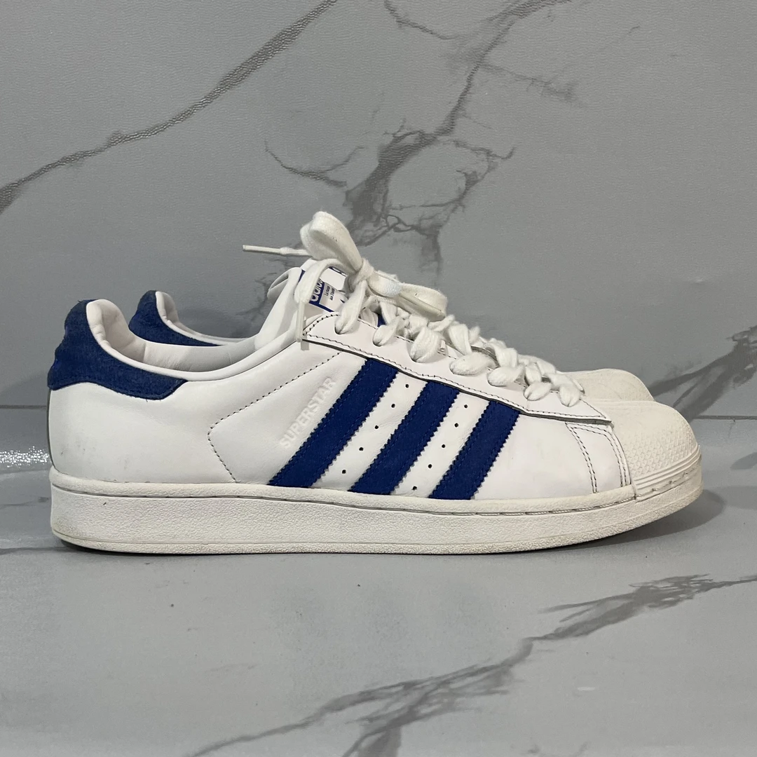 43码adidas 贝壳头 板鞋 白蓝 公价799 二手/90新