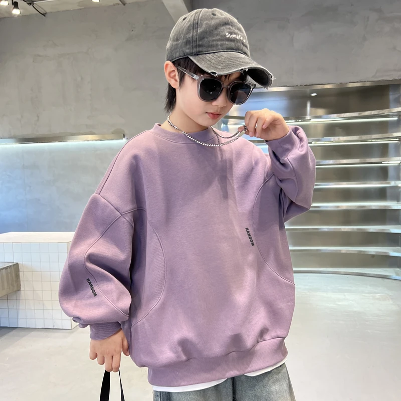 男童卫衣2025新款儿童春秋款长袖上衣大童冬装加绒痞帅男孩洋气潮