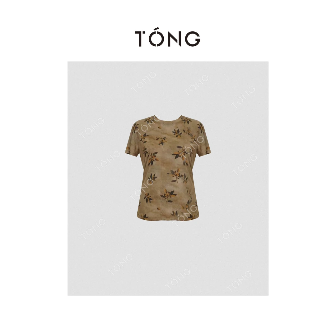 【言夏】复古订制高质棉感印花短袖T恤 G00422