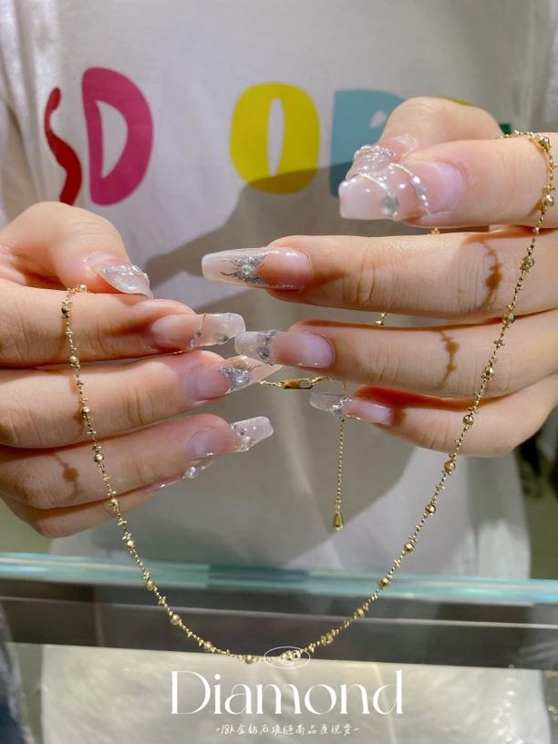 18k金爆闪仙女项链