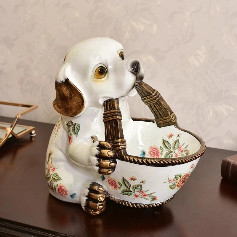 墨菲招财狗狗钥匙收纳玄关摆件家居门口美式客厅装饰摆设乔迁礼物