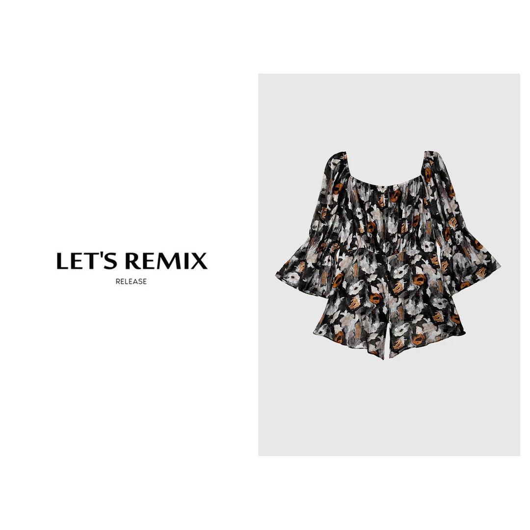 【LET'S REMIX】盛夏光年！时尚气质晕染彩色透气薄不规则剪裁上衣