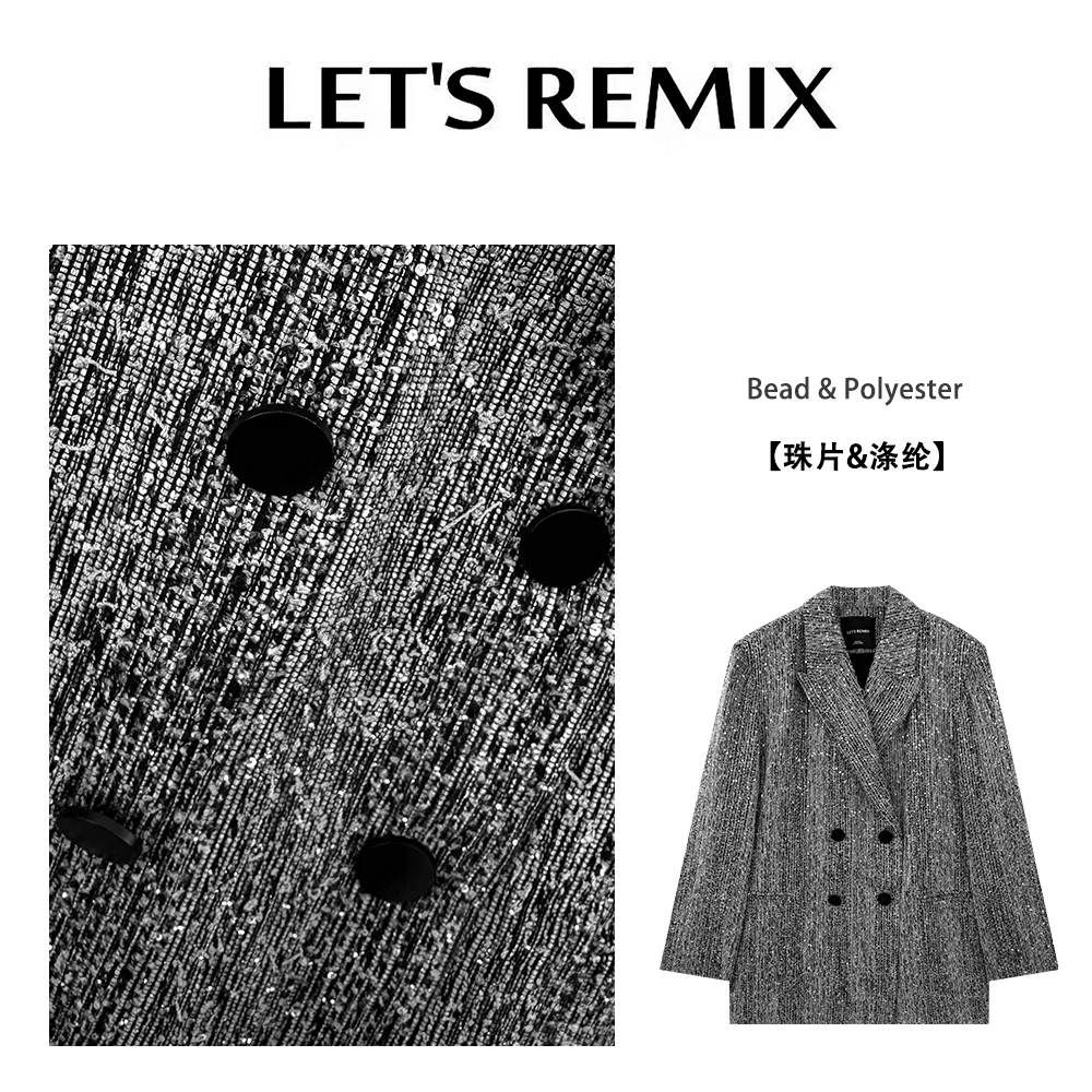 【LET'S REMIX】“满天星4.0”春秋时尚宽松设计感烫钻重工显瘦西装