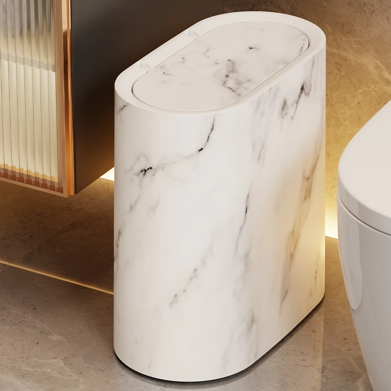 卫生间夹缝垃圾桶家用客厅厨房卫生间大号弹盖纸篓方形窄缝垃圾桶