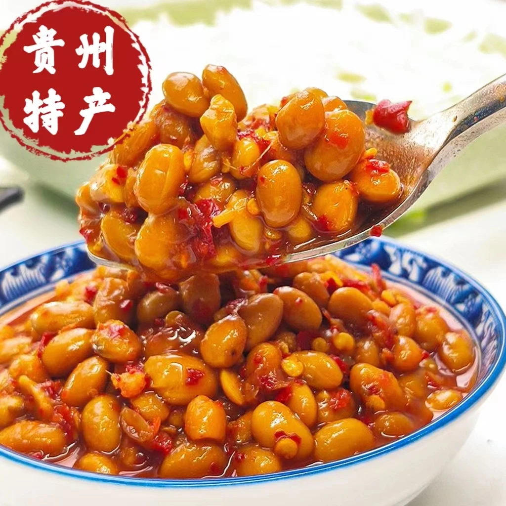 贵州特产水豆豉传统工艺老坛微辣豆豉蘸水凉拌炒菜豆瓣调料610克
