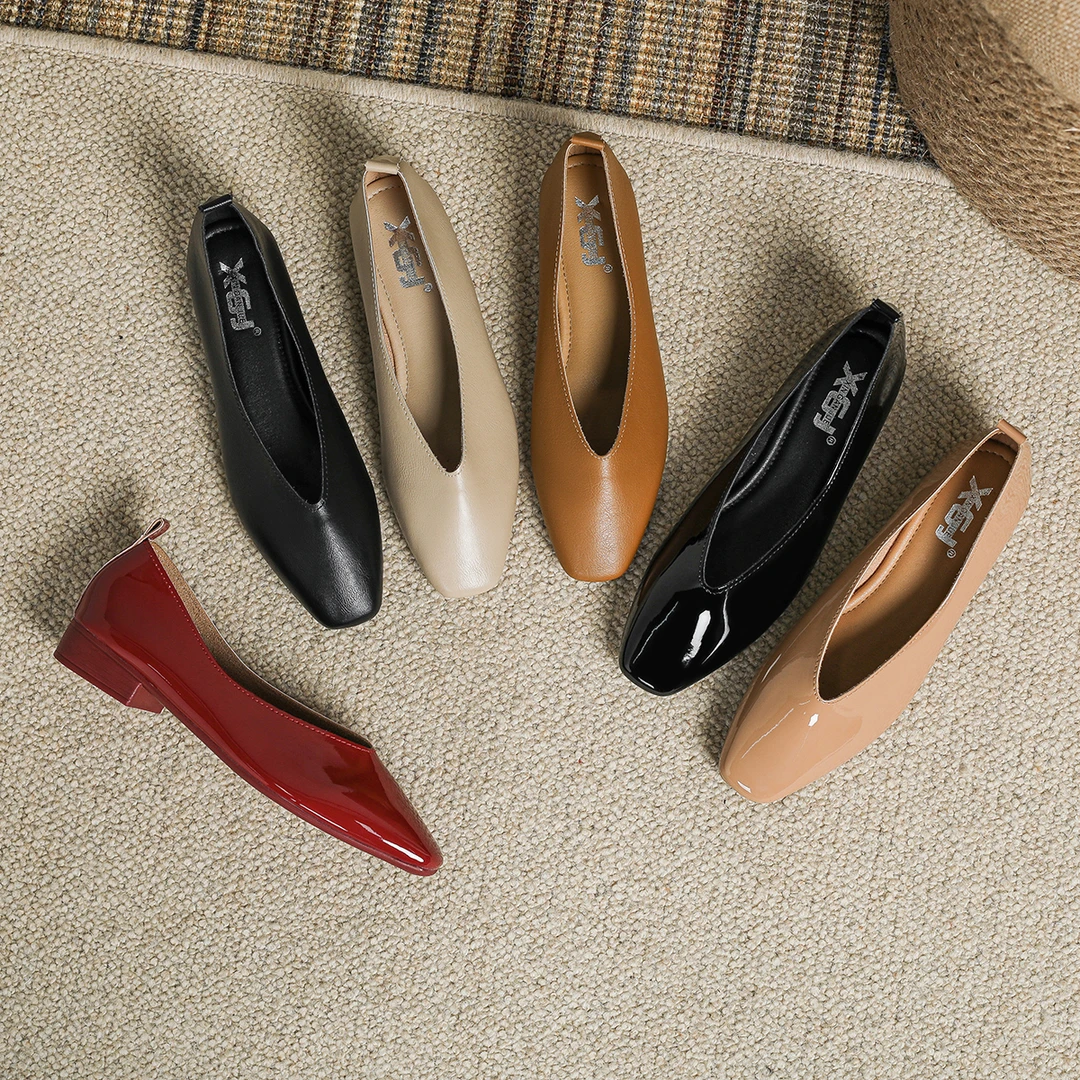 春秋简约休闲单鞋女真皮舒适软底工作鞋方头浅口复古奶奶鞋平底鞋