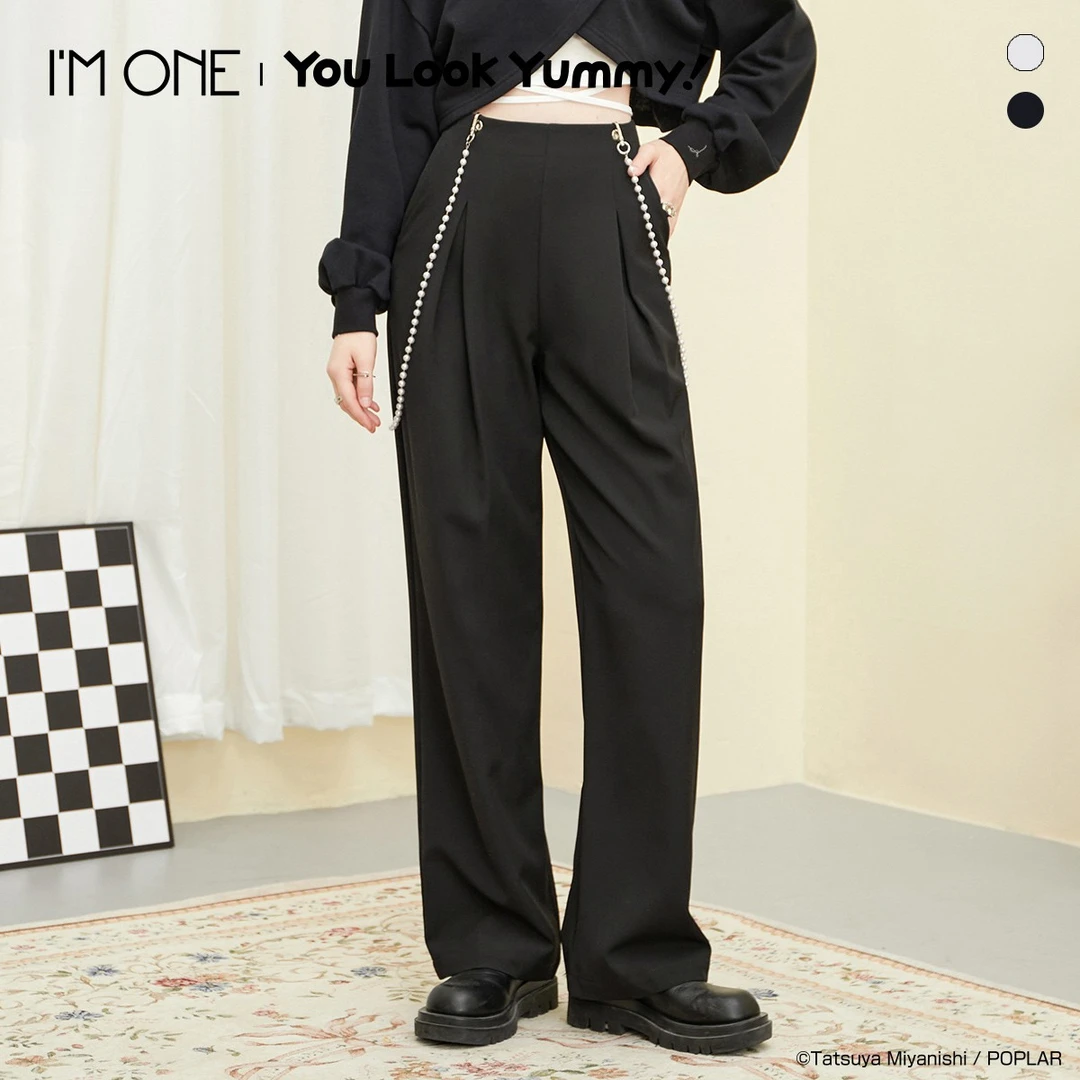 imone春装宽松高腰修身直筒显瘦休闲裤高级感裤装CTK001