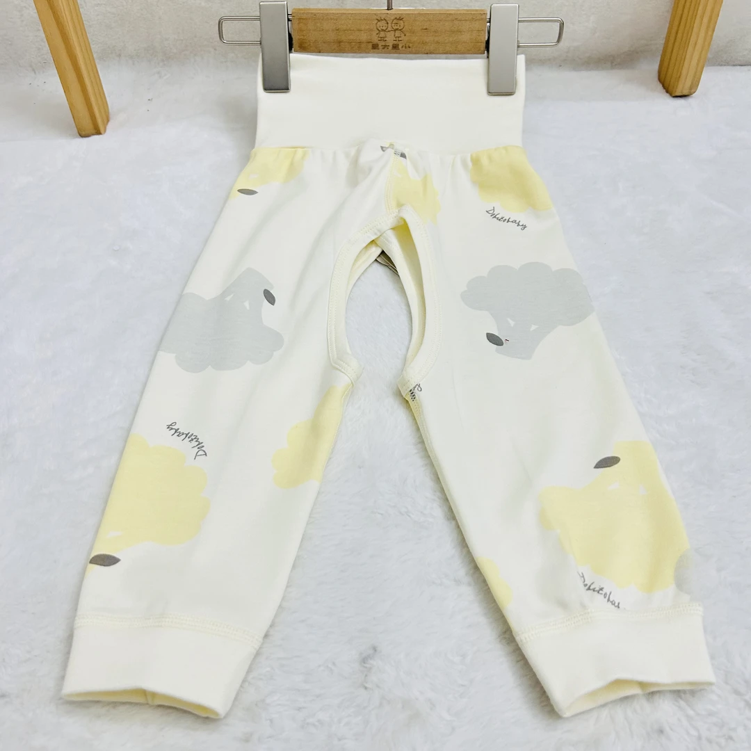 3C婴幼儿双面无骨纯棉高腰开档护肚裤02490个别无吊牌