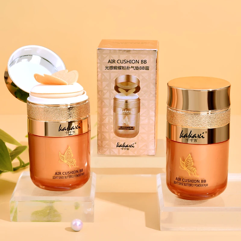 卡卡西蝴蝶粉扑气垫粉底液隔离遮瑕不卡粉不脱妆补水保湿BB霜CC霜