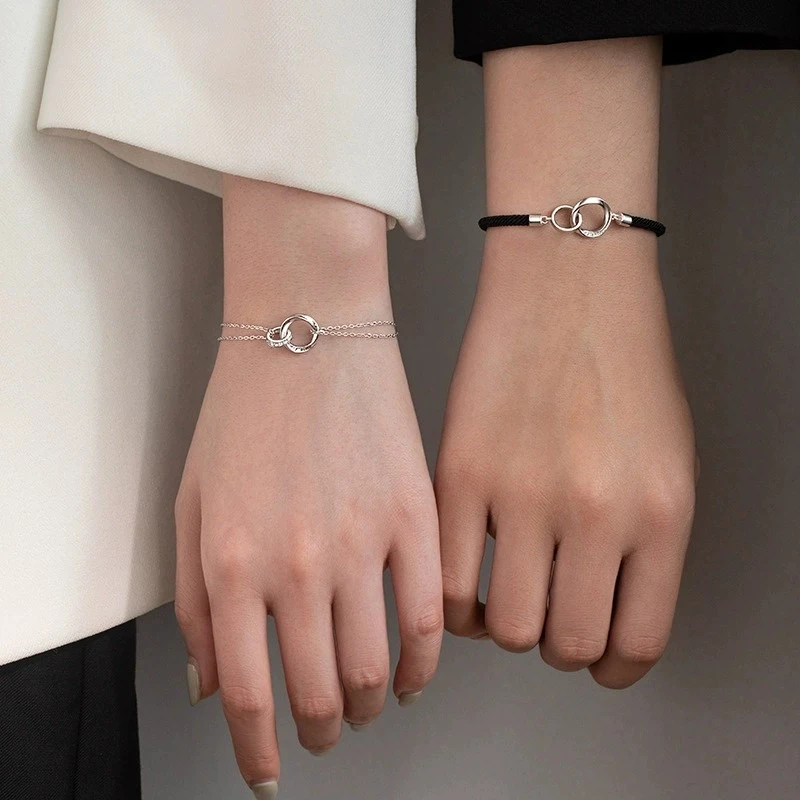 925银手链 莫比乌斯环情侣手链情侣款韩版小众圣诞节礼物送男女友