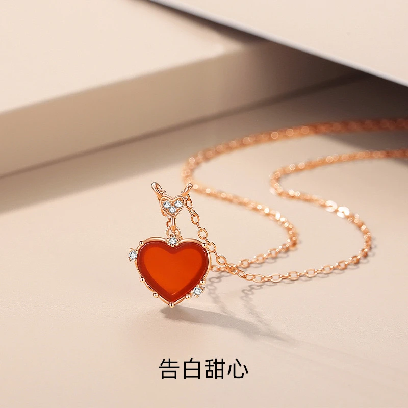 链子足银 爱心项链女999纯银轻奢小众高级感爆款情人节礼物送女友