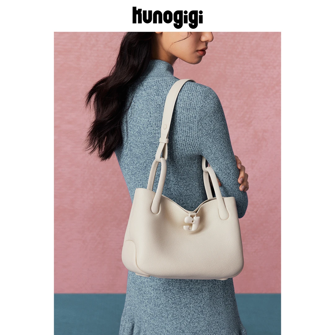 Kunogigi/古良吉吉猪猪hobo小众设计师单肩斜挎包包新款白色