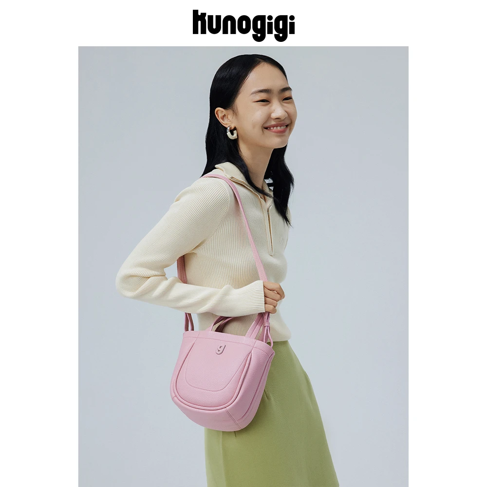 KUNOGIGI/古良吉吉菜篮子小号甜莓粉包包女高级感通勤水桶包单肩