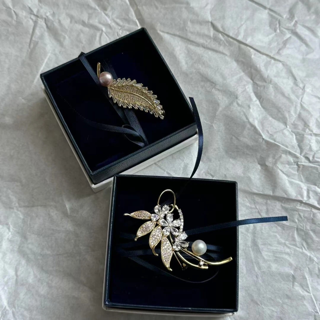 非金属仿珍珠胸针 设计感小众西装毛衣百搭胸针