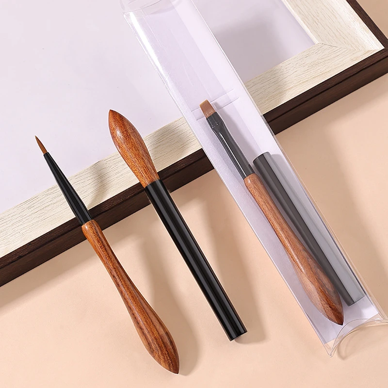 Niao檀木系列日式美甲功能笔葫芦手柄初学者美甲光疗笔美甲刷