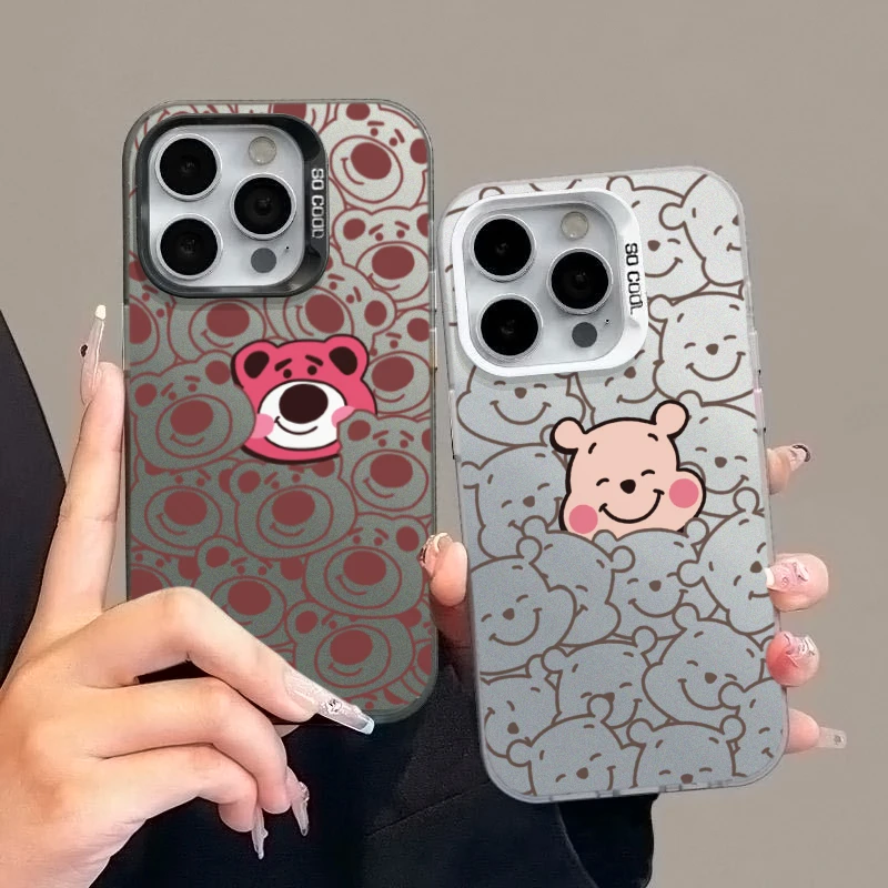 卡通草莓熊适用苹果15手机壳iPhone13/14promax新款12全包11情侣