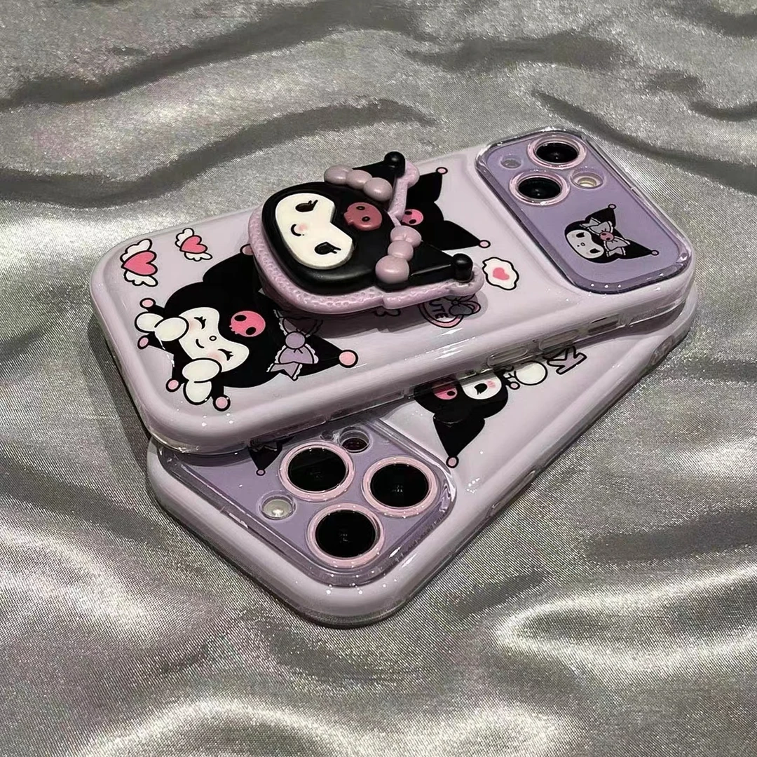 紫库洛米支架适用苹果14手机壳iPhone13promax新款12全包11软xs女