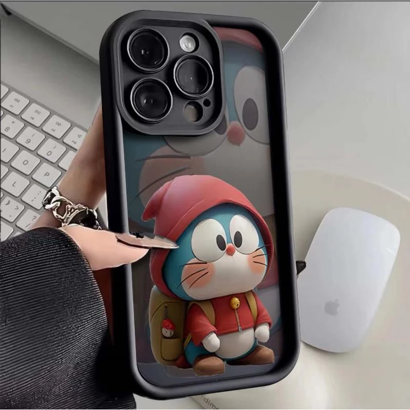 呆萌蓝胖子适用苹果15手机壳iPhone13/14promax新款12全包11女软