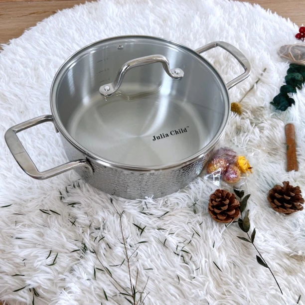 出欧美24cm锤纹汤锅 高约10cm