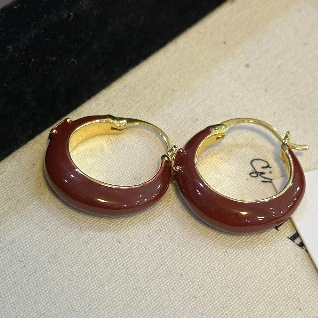 铜合金耳饰 红色凯凯时尚耳圈-2811