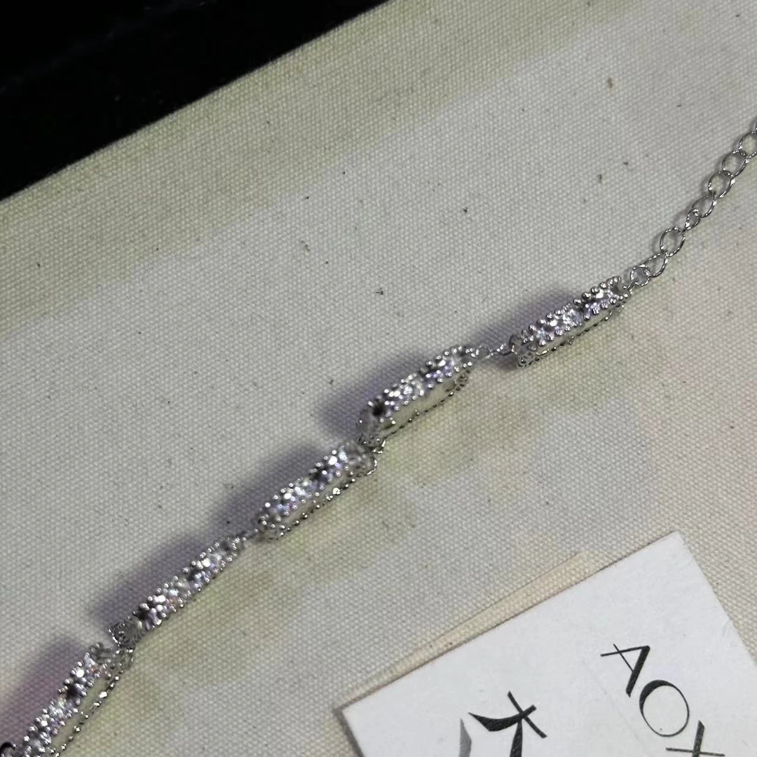 925银手链 白色四叶花手链-66209