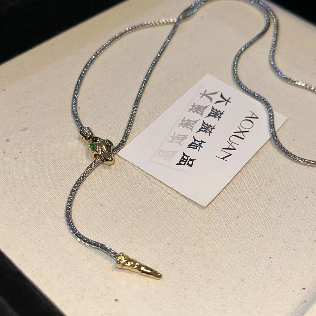 钛钢项链 长款蛇形时尚项链-2465