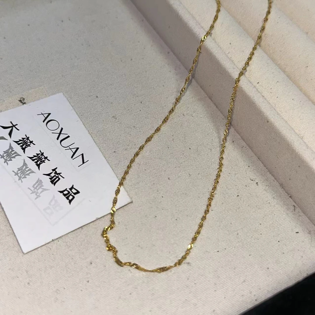 坠链均925银 金色简约百搭项链-3015