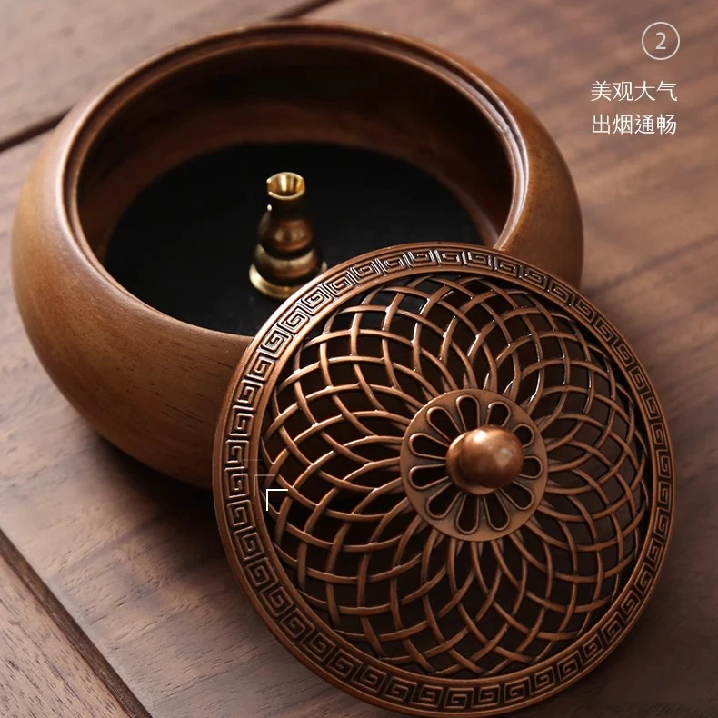 南美胡桃木香炉茶道配件10*10*4