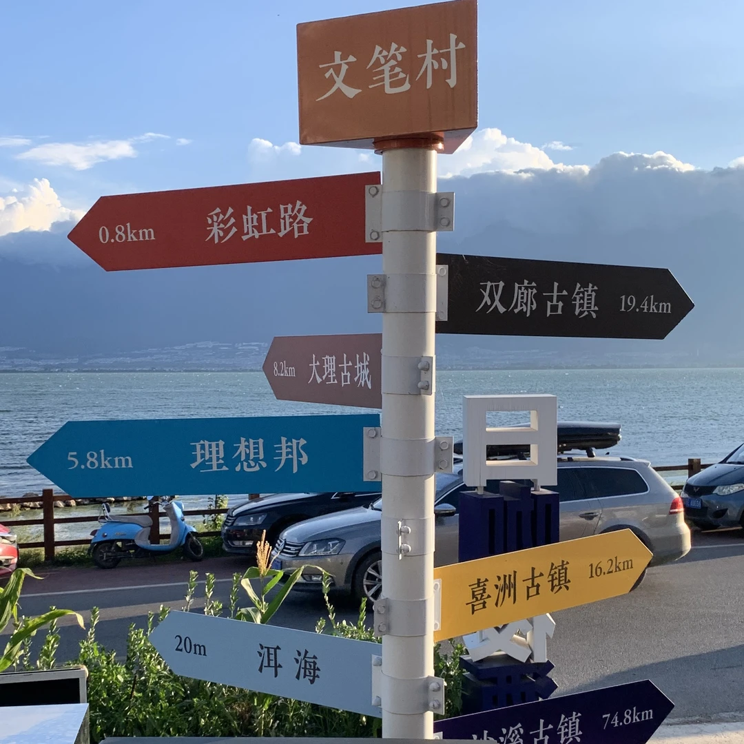 旅游区指示牌小区分流牌网红地打卡牌定制彩色指示牌标牌路牌拍照