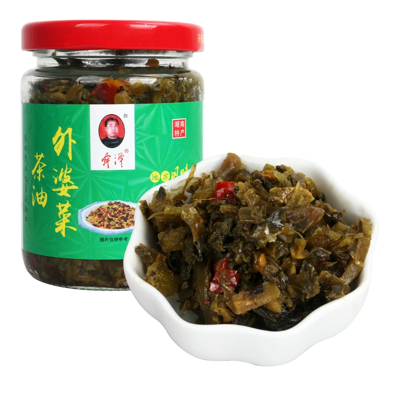 舜泽湖南传统腌制即食茶油外婆菜2瓶起购包邮开胃下饭开盖食用