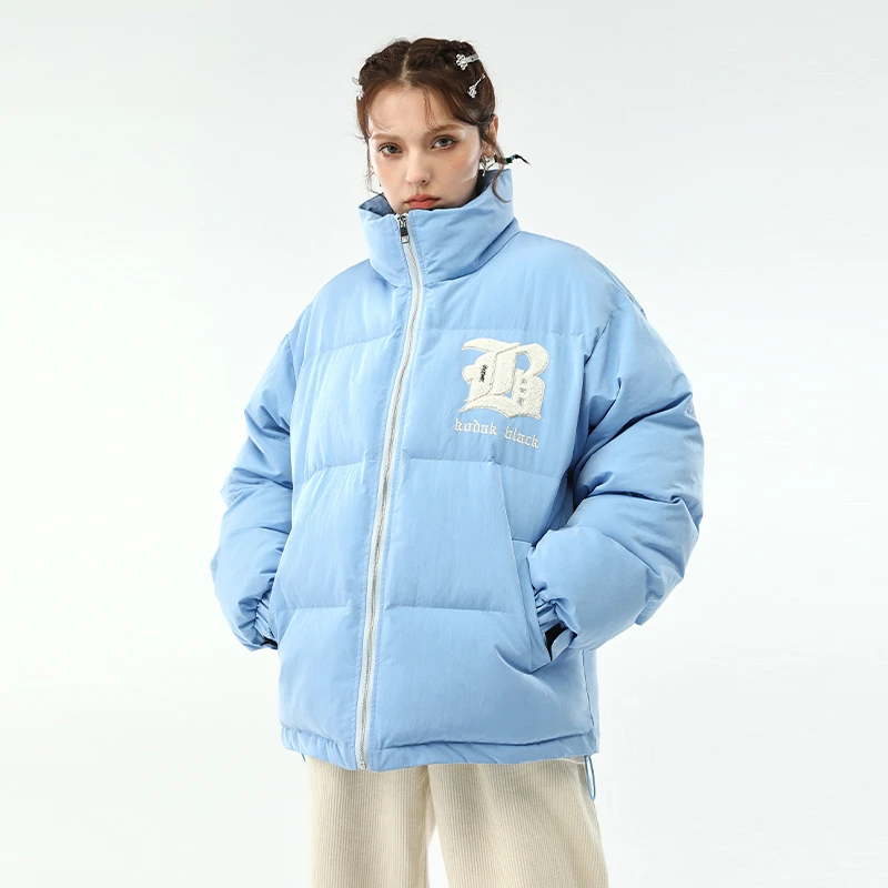 KBLC尖刺文字印花基础棉服潮oversize休闲立领加厚外套冬