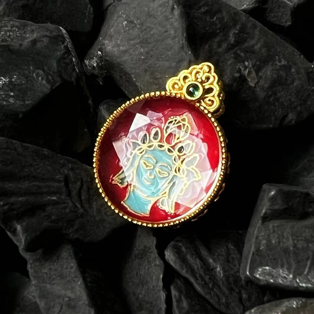 【华林大芮】18K金水晶度母吊坠 不含链*Y01百搭国风气质手工时尚