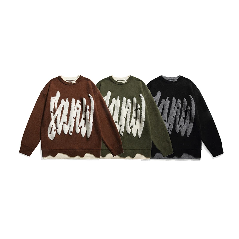 SWY-15美式重磅提花假两件毛衣