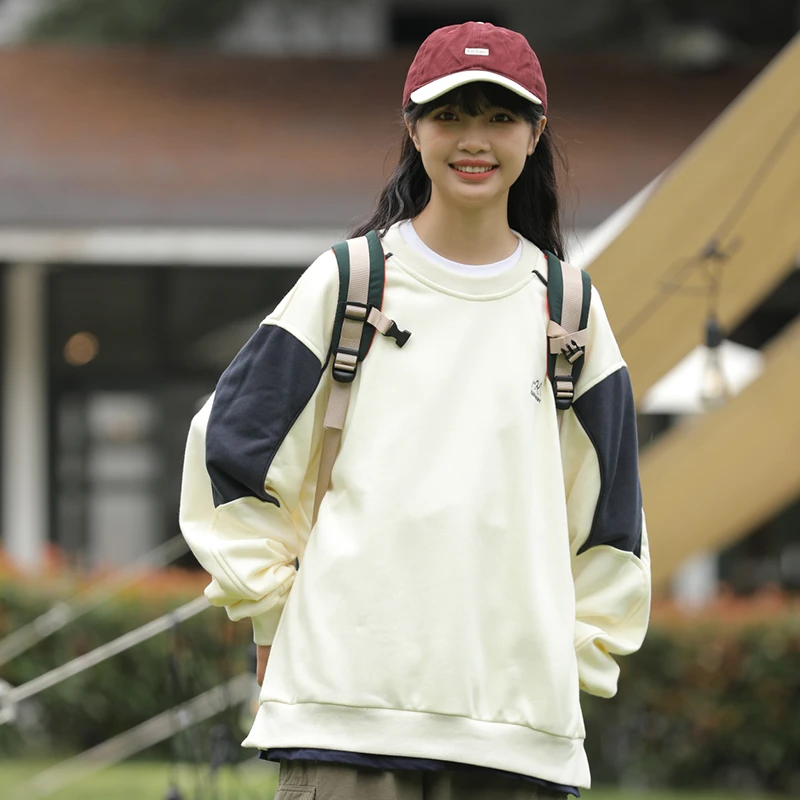 WY08秋冬新款男女同款拼色卫衣