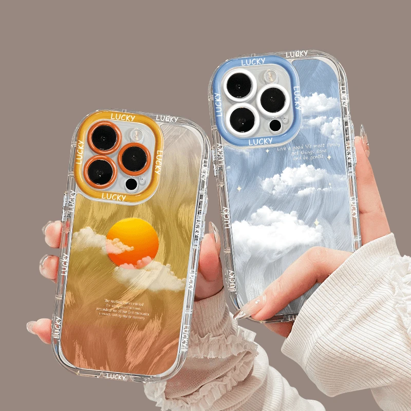 适用苹果15羽纱iPhone14pro手机壳13华为p70ins日落时分mate防摔