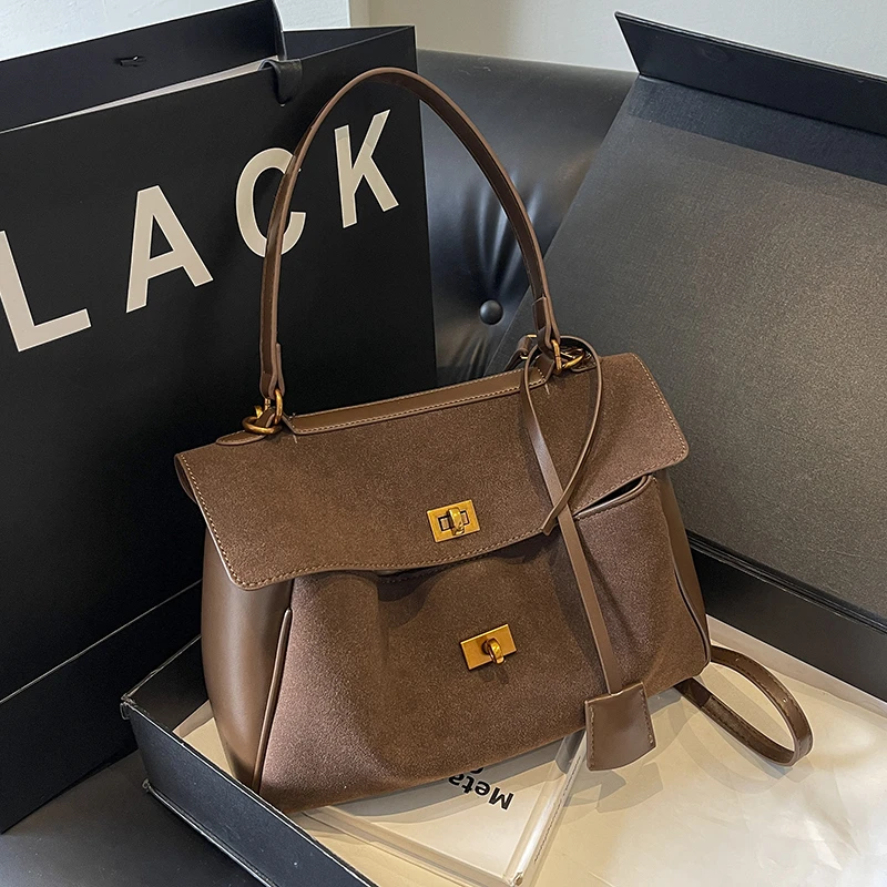 秋冬季复古美拉德大容量包包女2024新款时尚通勤单肩斜挎包托特包