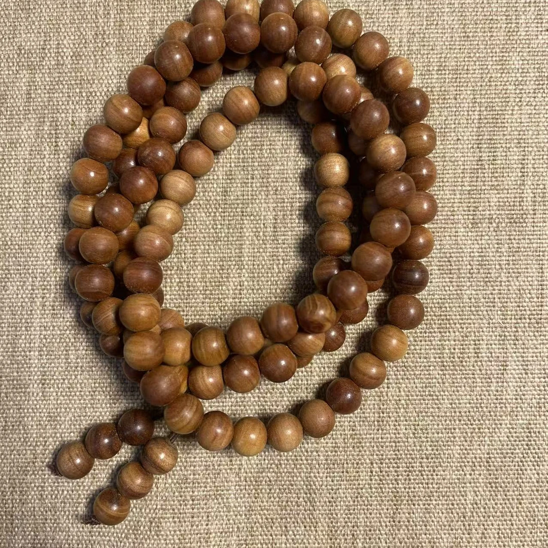 老山檀0.8尺寸虎皮黑肉沉水毕业108颗手串