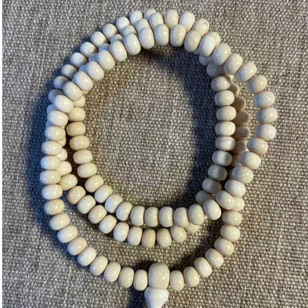 猛犸牙4X5尺寸满纹108颗手串