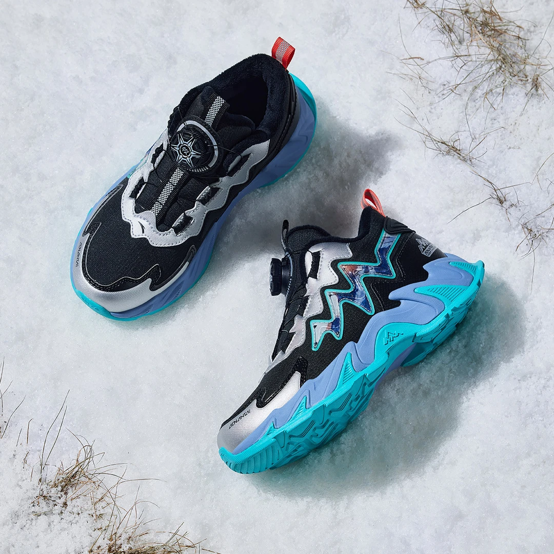 安踏儿童防水防雪棉鞋2024冬新款保暖防滑防寒加绒二棉运动鞋