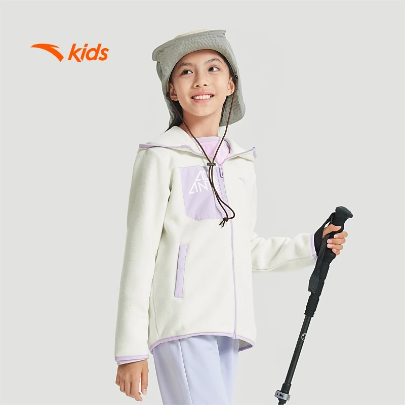 安踏儿童男女童装加绒外套2024秋冬新款保暖运动外套尤莱特穿搭DZ